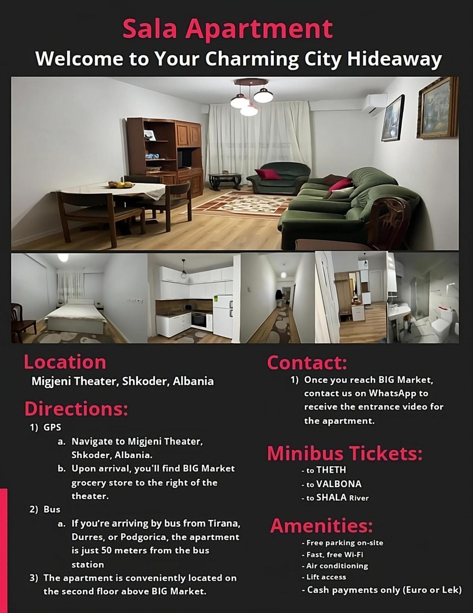 Sala Apartment Shkodër Eksteriør bilde